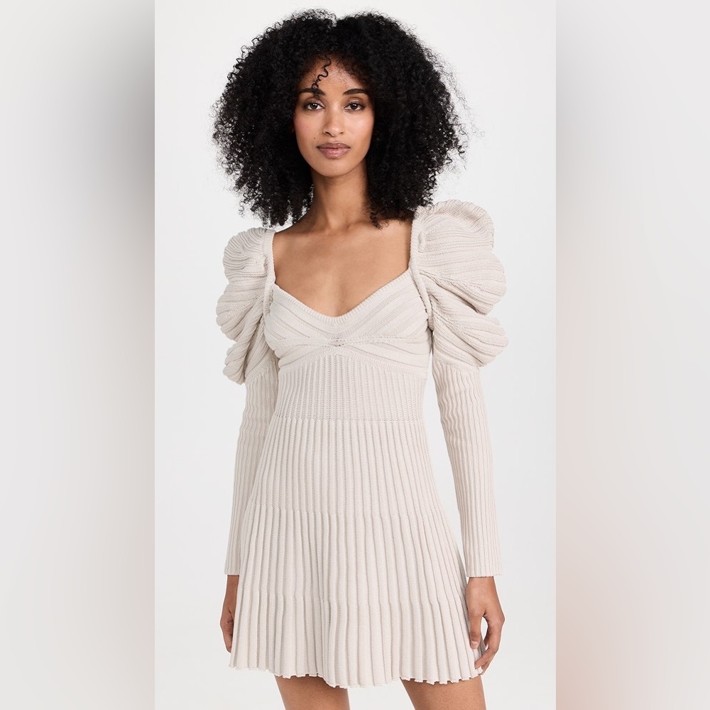 Cult Gaia ADELIE KNIT DRESS in Mushroom NEW
